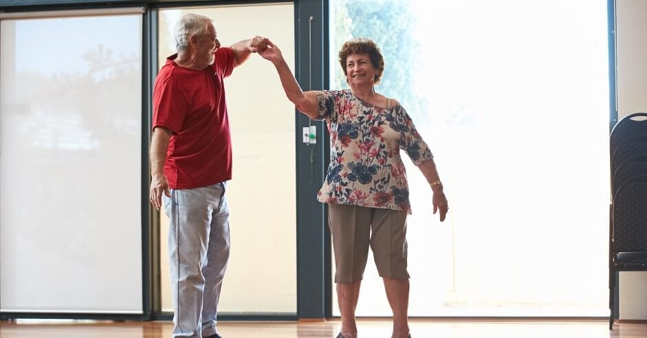 retirement village residents dancing